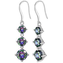 Aurora Tears 925 Sterling Silver Women Mystic-Rainbow-Topaz Jewelry Crystal Necklace Earrings Ring Sets Fashion Statement Jewellery
