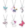 SYNLIN 6 Pcs Cute Necklaces for Teen Girls - Adorable Pastel Crystal Necklace for Little Girls - Unicorn Gifts for Girls - Fairy Gifts for Teens - Dainty Necklace Birthday Gift Pack