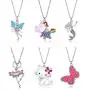 SYNLIN 6 Pcs Cute Necklaces for Teen Girls - Adorable Pastel Crystal Necklace for Little Girls - Unicorn Gifts for Girls - Fairy Gifts for Teens - Dainty Necklace Birthday Gift Pack