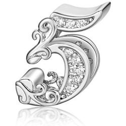 FOREVER QUEEN Number Charms 925 Sterling Silver Number 0 1 2 3 4 5 6 7 8 9 Charms for Snake Chain Bracelet Necklace Meaningful Numbers Birthday Anniversary Women Men Girls Boys Gifts