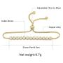 WeimanJewelry CZ Zircon Small Flower Cubic Zirconia Adjustable Chain Bracelet for Women Wedding
