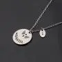 ZUOBAO Hand Stamped Disc Fighter Warrior Semicolon Necklace ZUOBAO Hand Stamped Disc Fighter Warrior Semicolon Necklace