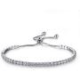 MRSXXNTY White Gold Plated Cubic Zirconia Adjustable Tennis Bracelet for Women Girls Fashion Jewelry Gift for Women Girls