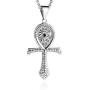 HZMAN CZ Eye of Horus Egypt Protection Pendant Coptic Ankh Cross Religious Stainless Steel Necklace