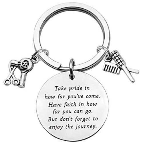 Hair Stylist Graduation Gift Hairdresser Keychain Cosmetology Graduation Gifts Stylist Inspiration Gifts Take Pride in How Far You Have Come