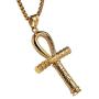 HZMAN Ankh Cross Stainless Steel Horus Eye Pendant Ancient Egyptian Protection Necklace 22 + 2 inch Chain