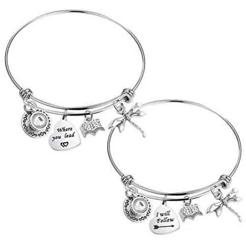 MAOFAED Mothers Day Gift Best Friend Gift Sister Gift Mother daughter Gift Where You Lead I Will Follow