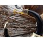 Alilang Womens Boho Tribal Native American Inspired Crescent Moon Bull Horn Bone Pendant Necklace