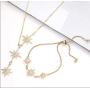 ALAIX Womens Necklace Sets Silver Gold Chain Necklaces with Long Shiny Bling Sparkle Pendant Adjuatable Sweater Necklace for Women and Girls