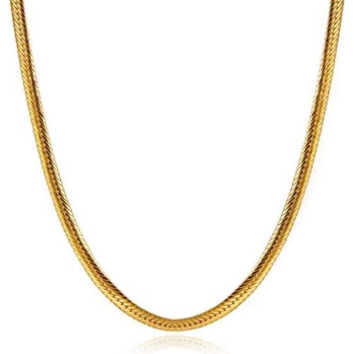 ACC PLANET Layered Choker Necklace 14K Real Gold Plated Figaro Chain Necklace Special Mothers Gifts Gold Chain Layering Necklace for Women Girls Jewelry