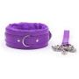 Punk PU Leather Collar Leash Neck Choker Necklace Adjustableb Chain Detachable Belt Metal O-Ringfor Women Men Cosplay Gothic Sexy Party Costume Accessory-Purple 1