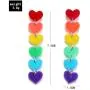 coadipress Heart Rainbow Chain Stud Earrings for Women Girls Cool Weird Lightweight Resin Acrylic Personality Dangle Drop Earrings Jewelry