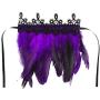 CHICTRY 1 Pair Feather Cuffs Halloween Wrist Cuffs Bracelets with Ribbon Ties for Victorian Cosplay Costume Game Party