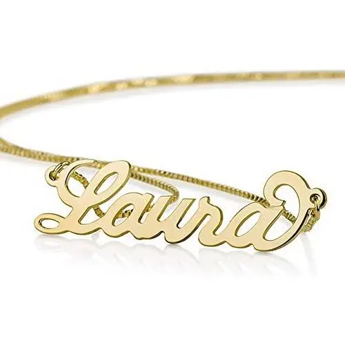 14k Gold Personalized Name Necklace - Custom Made Any Name 14k Gold Personalized Name Necklace - Custom Made Any Name