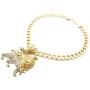 GWOOD Lion of Judah Pendant with Crystal Rhinestones and 25 Inch Link Necklace