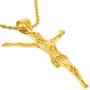 LIFETIME JEWELRY Cubic Zirconia Jesus Pendant Cross Necklace 24k Gold Plated