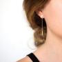 Long Pearl Chain Earrings for Women 18k Gold Chain Cultured Freshwater Baroque Pearl Dangling Earrings Dainty Wedding Jewelry for Bridesmaid Gift