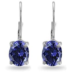 Sterling Silver Genuine, Created or Simulated Gemstone 8x6mm Oval Leverback Earrings