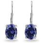 Sterling Silver Genuine, Created or Simulated Gemstone 8x6mm Oval Leverback Earrings