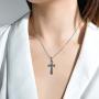 PDTJMTG Ankh Urn Necklace Black Sterling Silver Coptic Necklace for Keeping Human Ashes