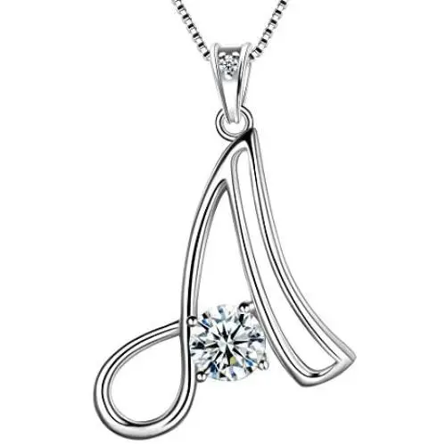 Aurora Tears 925 Sterling Silver Initial 26 Letter Necklace Women Crystal A-Z Alphabet Name Pendant Birthday Jewelry Aurora Tears 925 Sterling Silver Initial 26 Letter Necklace Women Crystal A-Z Alphabet Name Pendant Birthday Jewelry