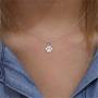 Shegirl Dog Cat Paw Necklace Lovely Animal Choker Necklace Silver Dainty Paw Print Pendant Necklace Minimalist Jewelry for Women and Girls