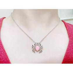 DMOMSA Classic Sapphire Blue Cute Crab Pendant Necklace Jewelry Suitable for Womens Birthday Gifts, Valentines Day, Mothers Day