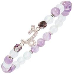 Juvale Zodiac Capricorn Bracelet with Amethyst Aquamarine Stone Beads, One Size