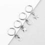 2PC Small Stars Moon Hoop Earrings,Cute Gold/Silver Mini Huggie Hoop Dangle Earrings for Women Simple Ear Piercing Chic Jewelry for Teen Girls Men