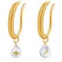 P&N Jewelry Ear Cuffs Earrings Clips on Earrings for Women, Detachable Pendant Earrings Sterling Silver 18K Gold Plated for Daily Party Travly