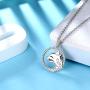 Amulet Necklace Gift for Women Girls 925 Sterling Silver Ankh Cross Eye of Horus/Animal Cat/Celtic Owl/Ankh Triangle Necklace for Mens Jewelry Best Gift Ideal for Christmas