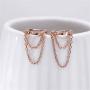D.Rosse Chic Charm Minimalist Chain Dangle drop Small Huggie Hoop Earrings for Women Girls Men Personalized Unique Statement Punk Jewelry