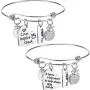 Zhanmai 2 Pack 2 Style Engraved Teacher Jewelry Bracelet Teacher Appreciation Gift Accessory Apple Bracelet Bangle for Women Teacher