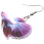 NEWEI Acrylic Floral Ocean Fish Earrings Big Dangle Drop Fashion Sea Animal Jewelry For Women Girl Gift Charm