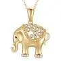 14k Gold Elephant Pendant Necklace for Women, Fine Gold Lucky Jewelry Gifts for Her, 16+1+1 Inch 14k Gold Elephant Pendant Necklace for Women, Fine Gold Lucky Jewelry Gifts for Her, 16+1+1 Inch