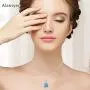 Alantyer Austrian Aquamarine Pendant Necklace Triangle Swarovski Crystal March Birthstone Jewelry 14k White Gold Plated Charms Silver Chain Necklace for Women Girls Elegant Gift 18 Alantyer Austrian Aquamarine Pendant Necklace Triangle Swarovski Crystal March Birthstone Jewelry 14k White Gold Plated Charms Silver Chain Necklace for Women Girls Elegant Gift 18