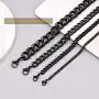 PROSTEEL 3mm-12mm Stainless Steel Cuban Chain for Men Women, Bracelet:7.5''/8.26'', Necklace: 14''-30'', Black/18K Gold Plated, Come Gift Box