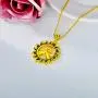 AOBOCO 18k Gold Plated Sterling Silver Gold Sun Sunburst Pendant Necklace with Finger Cross Hope for Good Luck, Citrine Austria Crystal Christmas Jewelry Gifts for Men Unisex