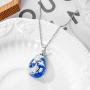 Konpicca Blue Sky Cloud Resin Necklace Transparent Resin Round Ball Teardrop Moon Pendant Necklace for Women Girls Adjustable