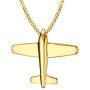 VNOX Stainless Steel Paper Airplane Plane Pendant Necklace,Gold Plated,Free Chain 24''