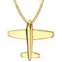VNOX Stainless Steel Paper Airplane Plane Pendant Necklace,Gold Plated,Free Chain 24'' VNOX Stainless Steel Paper Airplane Plane Pendant Necklace,Gold Plated,Free Chain 24''