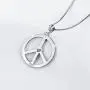S925 Sterling Silver Peace Sign Hippie Party Accessories Pendant Necklace for Women S925 Sterling Silver Peace Sign Hippie Party Accessories Pendant Necklace for Women