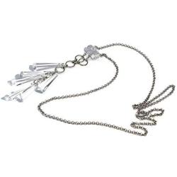 Hatroom Crystal Pendant Necklace for Women with Long Chain Made in Italy