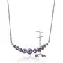 Lovve Sterling Silver Gemstone Graduated Small Dainty Journey Necklace with 18 Inch Chain, Choice of Colors