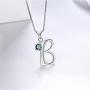 Aurora Tears 925 Sterling Silver Initial 26 Letter Customized Birthstone Necklace Women Crystal Mystic Rainbow Topaz Pendant Personalized Name Birthday Jewelry