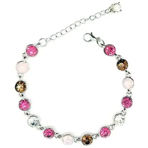 gemstoneworld Tennis Bracelet for Women, Round Cut Crystal Rhinestone Adjustable Chain Jewelry for Birthday Party Wedding Engagement Xmas Gift gemstoneworld Tennis Bracelet for Women, Round Cut Crystal Rhinestone Adjustable Chain Jewelry for Birthday Party Wedding Engagement Xmas Gift