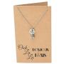 Quan Jewelry Eiffel Tower Pendant Travel Necklace, Gifts for Travelers, Bonjour Paris Inspirational Card, Anniversary Romantic Gifts for Her