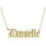 Qermolas Old English Nameplate Necklaces for Women 18 Inch Gold Plated Name Necklace