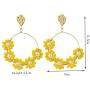 DAMLENG Handmade Multicolor Beaded Dangle Drop Earrings Long Hollow Boho Beaded Flower Hoop Earrings for Women Girls Charm Unique Nation Jewelry