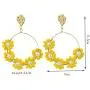 DAMLENG Handmade Multicolor Beaded Dangle Drop Earrings Long Hollow Boho Beaded Flower Hoop Earrings for Women Girls Charm Unique Nation Jewelry